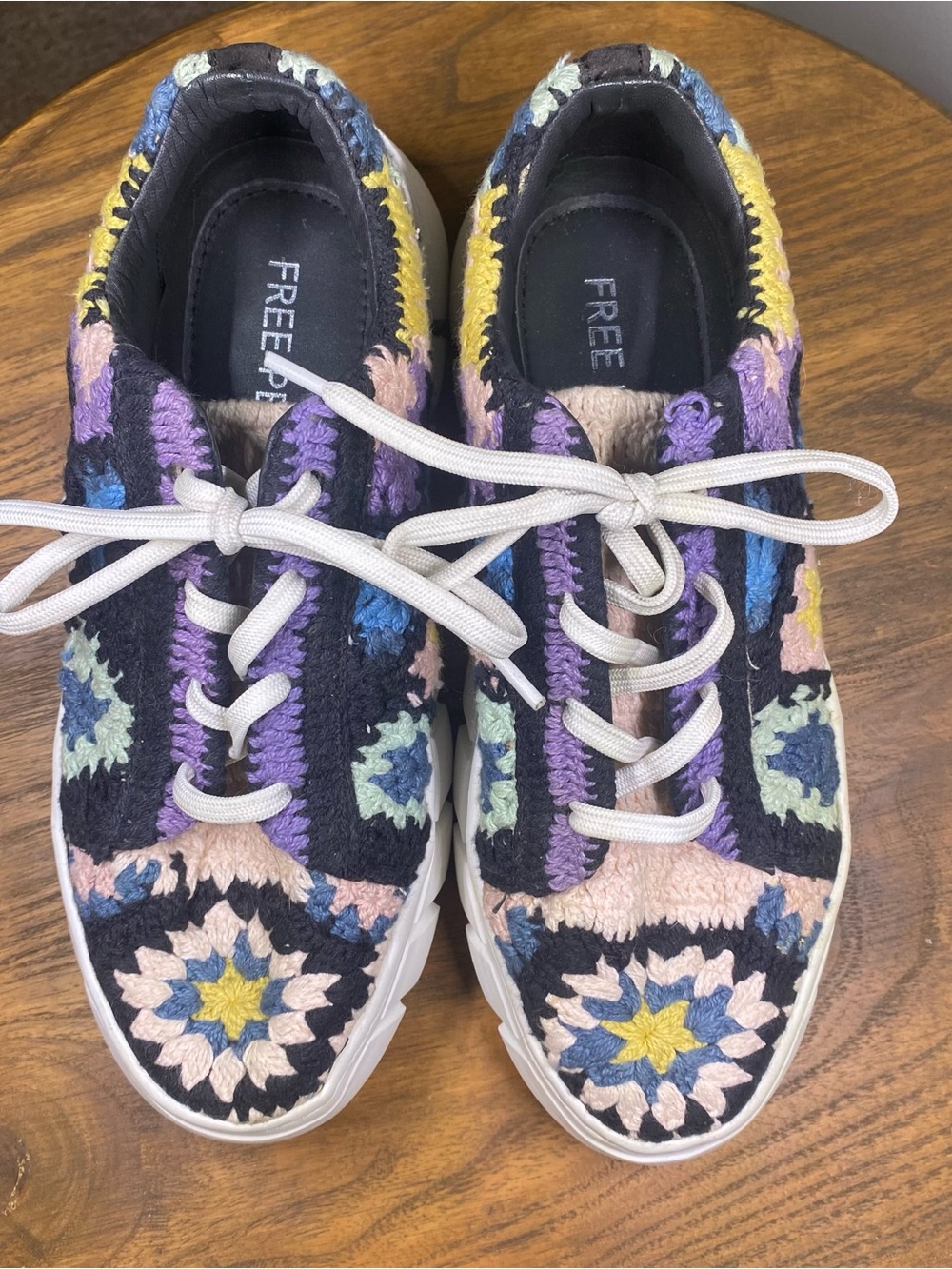 Free People Crochet-Style Multi-Color Sneaker Size 38 (US 7.5)
